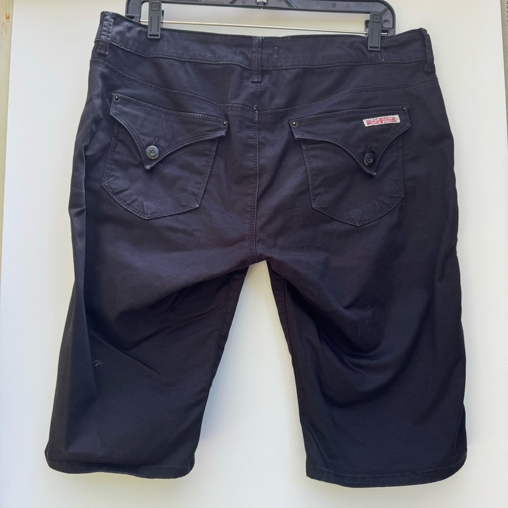 Hudson Jeans Size 31 Black Bermuda Shorts Patch & Flap Pockets - Picture 2 of 9
